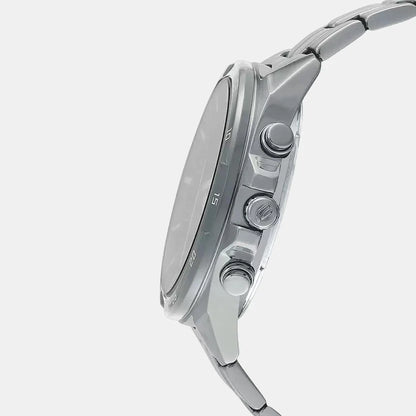 Casio Edifice Men Quartz Grey Dial Chronograph Stainless Steel Watch EX494