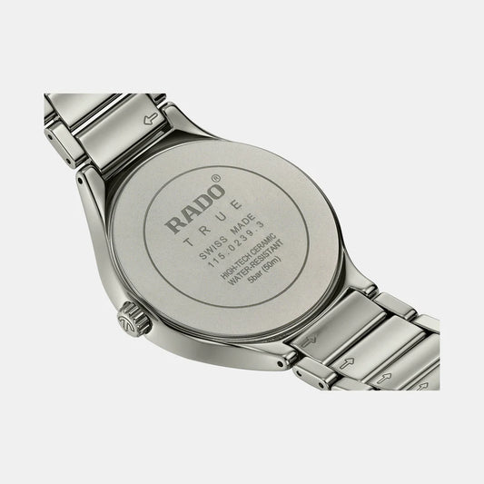 Rado True Round Unisex Quartz Green Dial Chronograph Ceramic Watch R27239742