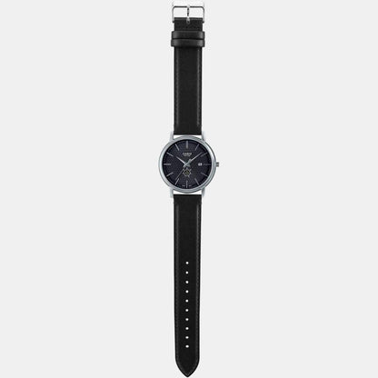 Enticer Men Quartz Black Dial Analog Leather Watch A2055