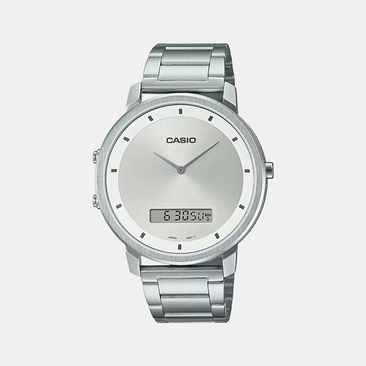 Enticer Men Quartz White Dial Analog-Digital Stainless Steel Watch A1960