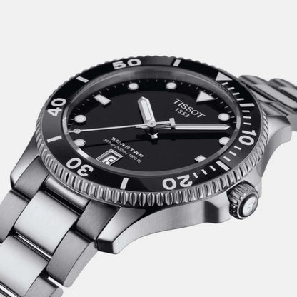 Tissot Seastar 1000 Men Quartz Black Dial Analog Stainless Steel Watch T1204101105100
