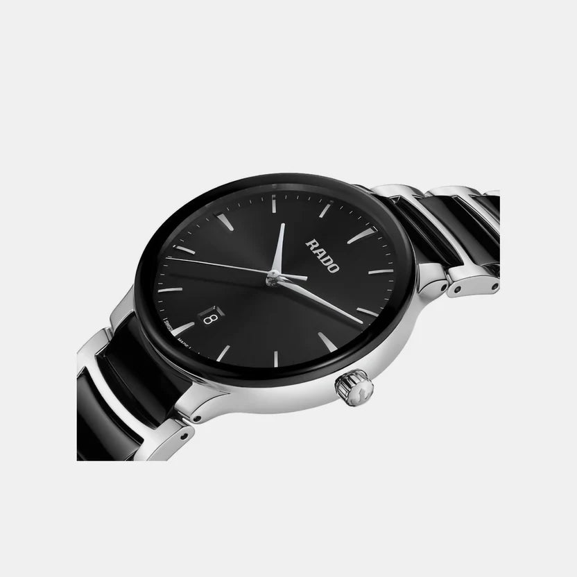Rado Centrix Unisex Quartz Black Dial Analog Ceramic Watch R30021152