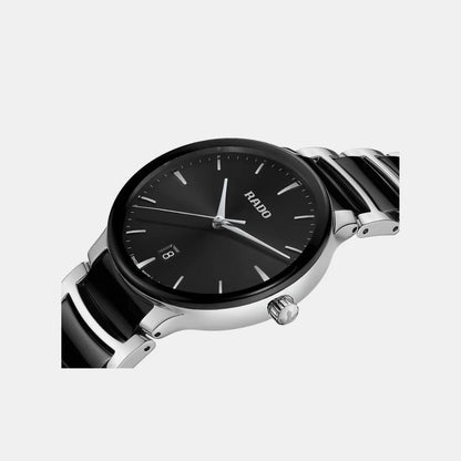Rado Centrix Unisex Quartz Black Dial Analog Ceramic Watch R30021152