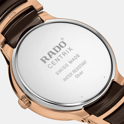 Rado Centrix Unisex Quartz Brown Dial Analog Stainless Steel Watch R30023302