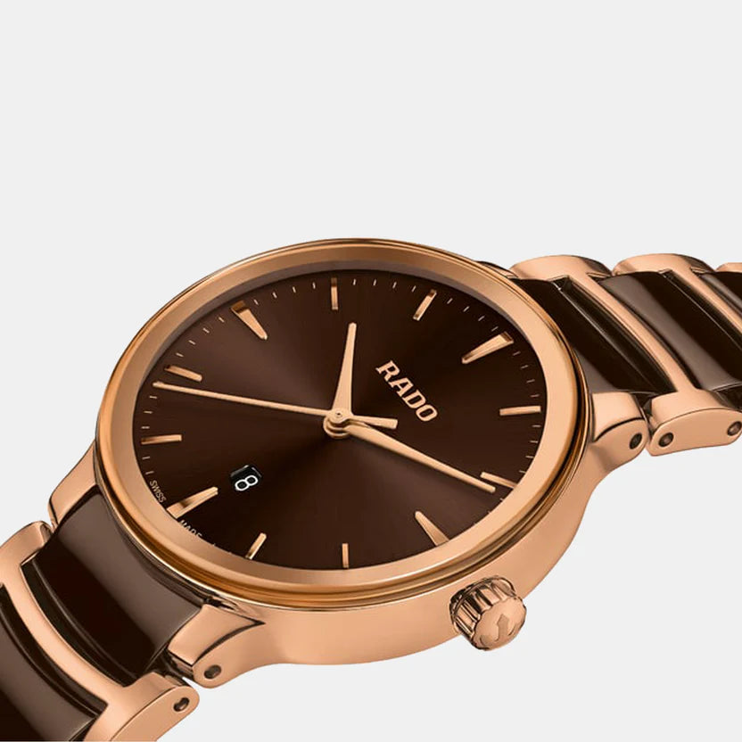 Rado Centrix Women Quartz Brown Dial Analog Stainless Steel Watch R30024302