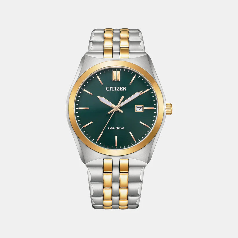 Citizen Corso Eco-Drive Men Green Dial Analog Stainless Steel Watch BM7339-89X