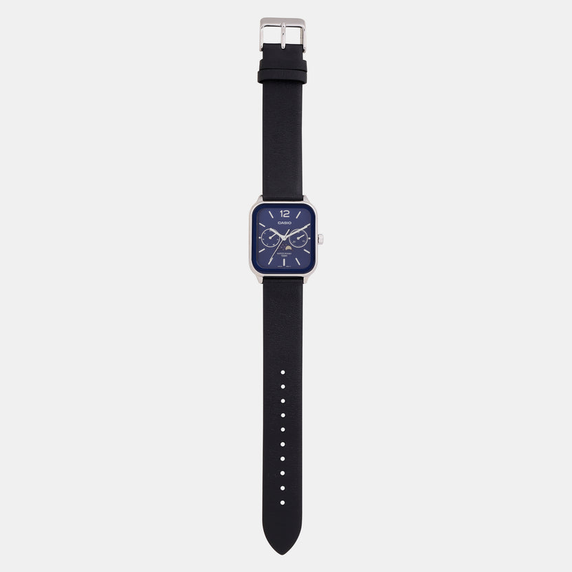 Enticer Men Quartz Blue Dial Chronograph Leather Watch A2185