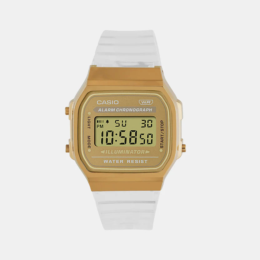 Casio Vintage Unisex Quartz Gold Dial Digital Resin Watch D307