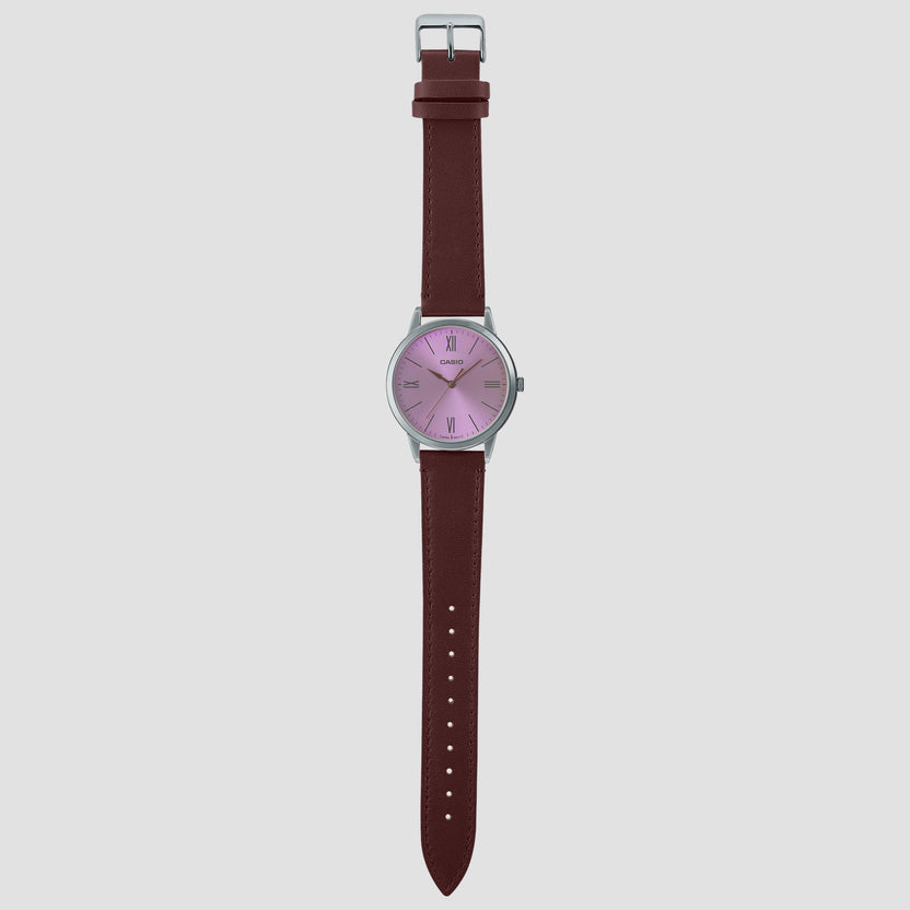 Enticer Men Quartz Pink Dial Analog Leather Watch A2012