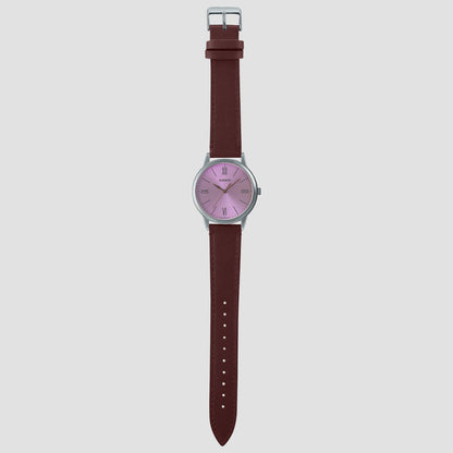 Enticer Men Quartz Pink Dial Analog Leather Watch A2012