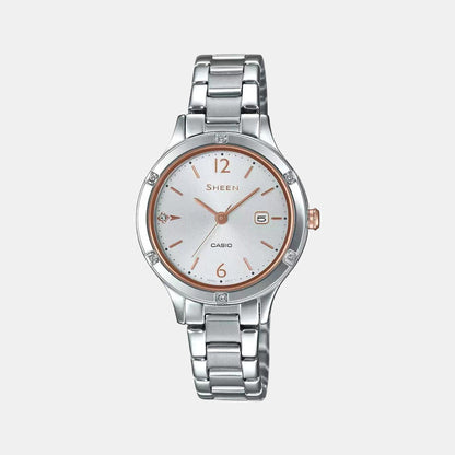 Sheen Women Quartz White Dial Analog Stainless Steel Watch SH205
