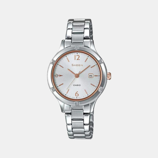 Sheen Women Quartz White Dial Analog Stainless Steel Watch SH205