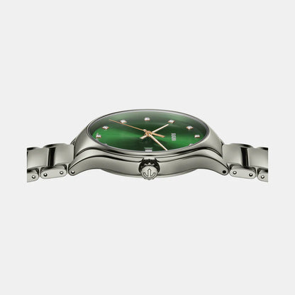 Rado True Round Unisex Quartz Green Dial Chronograph Ceramic Watch R27239742