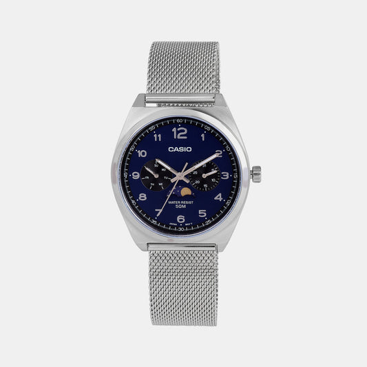 Enticer Men Quartz Blue Dial Chronograph Mesh Watch A2179