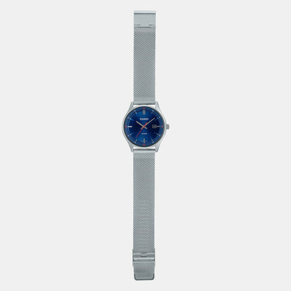 Enticer Men Quartz Blue Dial Analog Mesh Watch A2107