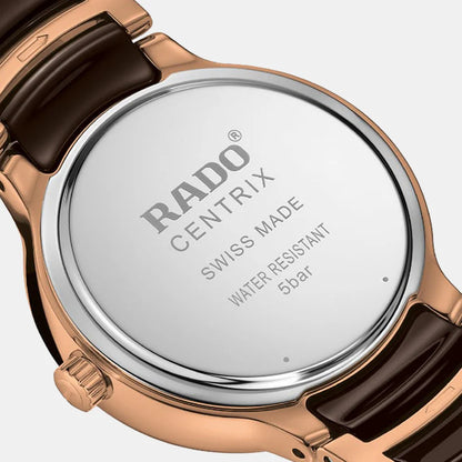 Rado Centrix Women Quartz Brown Dial Analog Stainless Steel Watch R30024302