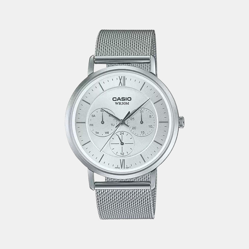 Enticer Men Quartz White Dial Chronograph Mesh Watch A1922