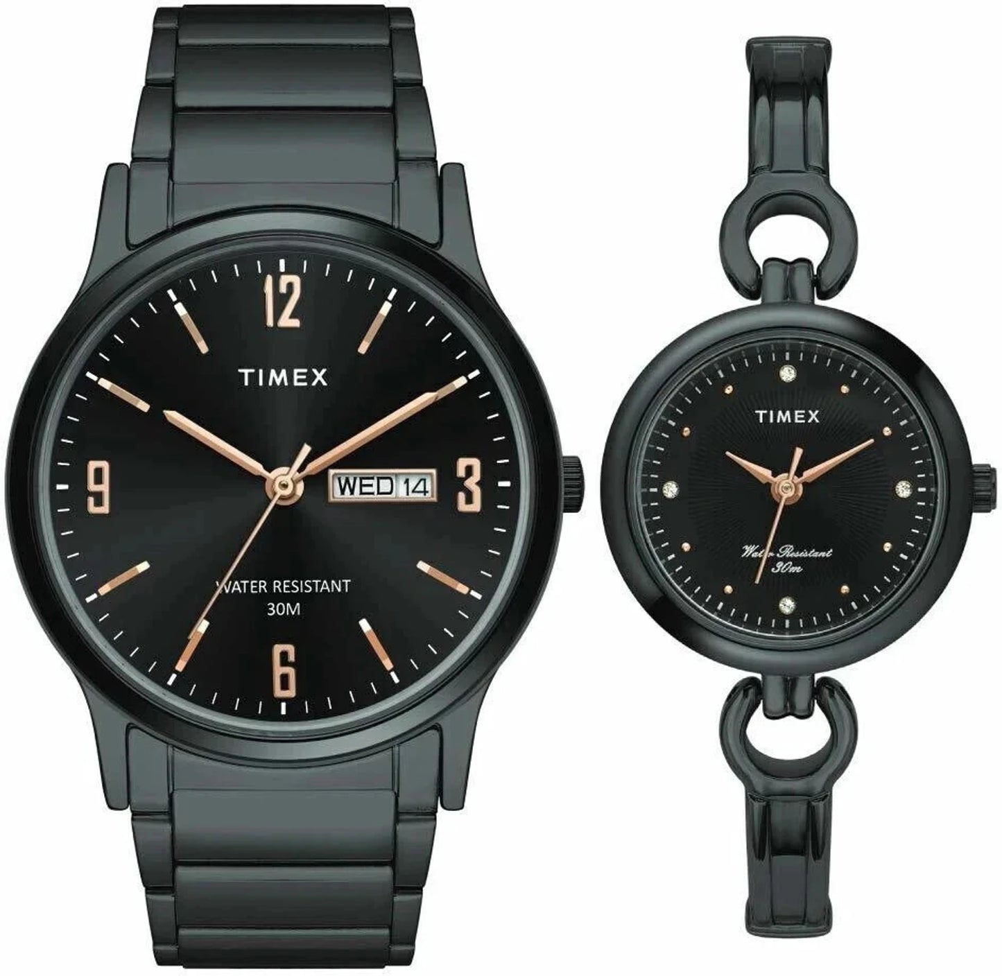 TIMEX Trendline Round 39mm Black Dial Analog Watch  - For Couple TW00PR264