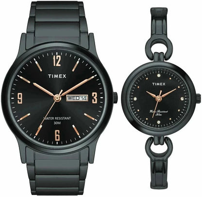 TIMEX Trendline Round 39mm Black Dial Analog Watch  - For Couple TW00PR264