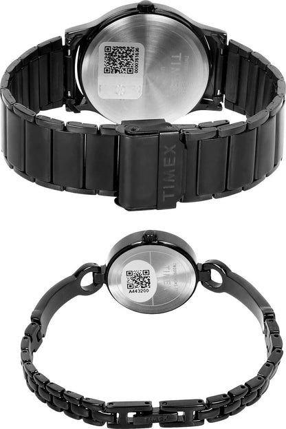 TIMEX Trendline Round 39mm Black Dial Analog Watch  - For Couple TW00PR264