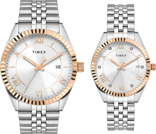 TIMEX Trendline Round 43mm Silver Dial Analog Watch  - For Couple TW00PR343