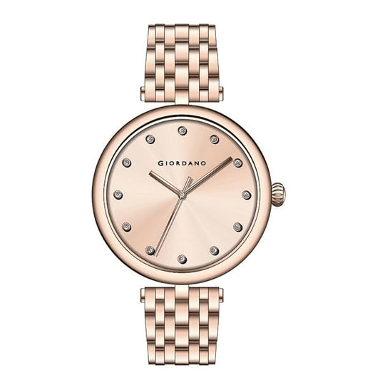 Giordano Analog Rose Gold Dial Women's Watch - P2051-33