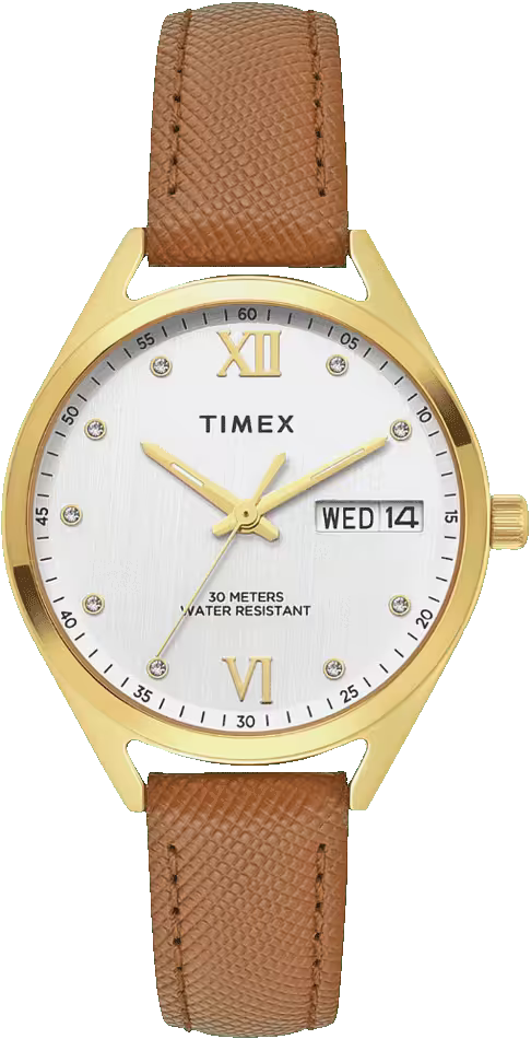 Timex Trendline Women Quartz Silver Dial Analog Leather Watch TWEL26803