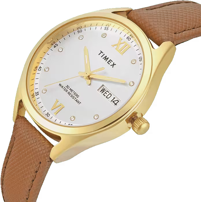 Timex Trendline Women Quartz Silver Dial Analog Leather Watch TWEL26803