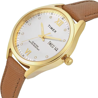 Timex Trendline Women Quartz Silver Dial Analog Leather Watch TWEL26803