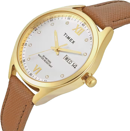 Timex Trendline Women Quartz Silver Dial Analog Leather Watch TWEL26803