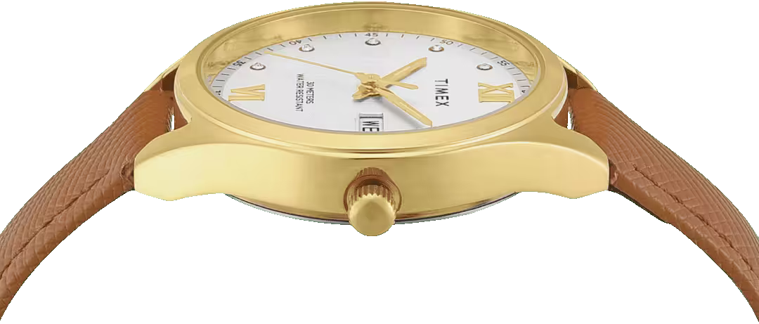 Timex Trendline Women Quartz Silver Dial Analog Leather Watch TWEL26803