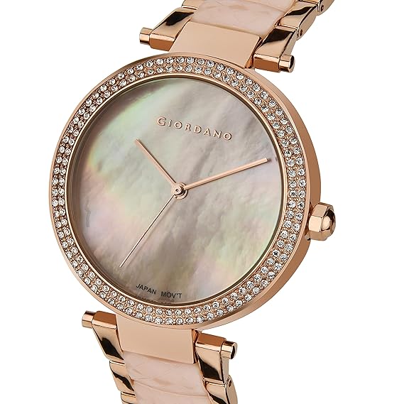 Giordano Analog Rose Gold Dial Women's Watch with Rose Gold Band GD-2073-44