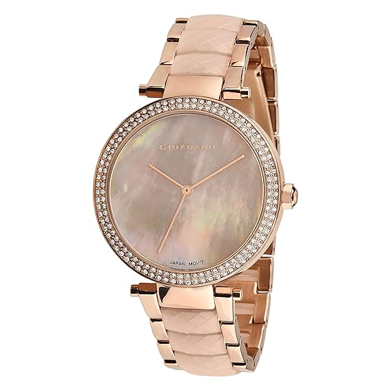Giordano Analog Rose Gold Dial Women's Watch with Rose Gold Band GD-2073-44