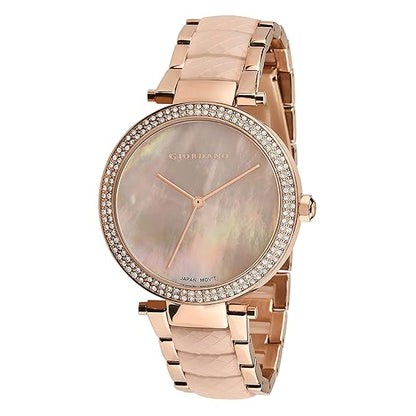 Giordano Analog Rose Gold Dial Women's Watch with Rose Gold Band GD-2073-44