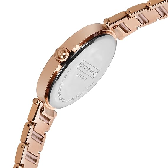 Giordano Analog Pink Dial Women's Watch with Rose Gold Band GD-2073-11