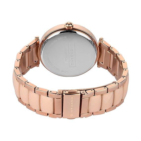 Giordano Analog Rose Gold Dial Women's Watch with Rose Gold Band GD-2073-44