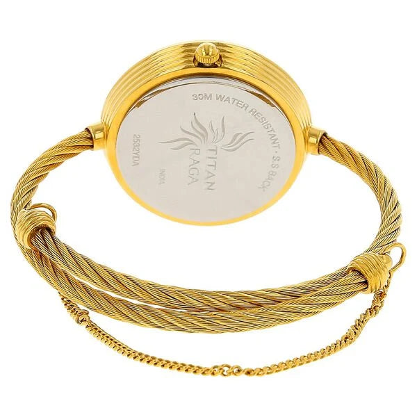 Titan Raga Garden of Eden Champagne Dial Analog Stainless Steel Strap watch for Women