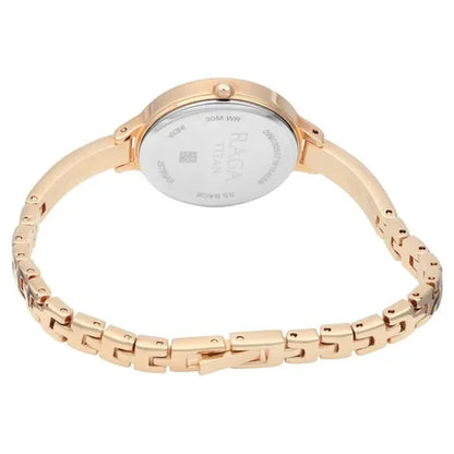 Titan Raga Blue Dial Metal Strap Women'S Watch Nn2578Wm02