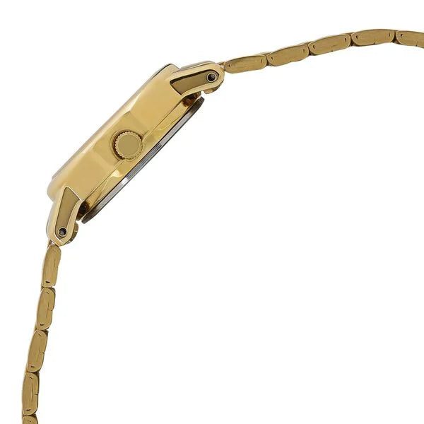 Titan Quartz Analog Champagne Round Dial Golden Stainless Steel Strap Watch For Women nt2593ym01