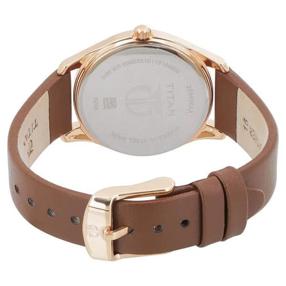 Titan Workwear Blue Dial Analog with Date Leather Strap watch for Women NS2596Wl03