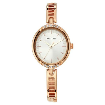 Titan Quartz Analog Silver Dial Metal Strap Watch for Women nt2637wm01
