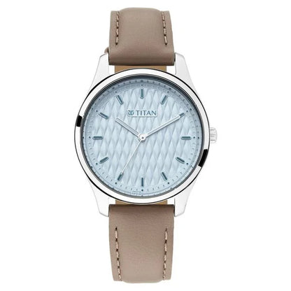 Titan Workwear Blue Dial Women Watch With Leather Strap np2639sl05