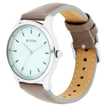 Titan Workwear Blue Dial Women Watch With Leather Strap np2639sl05