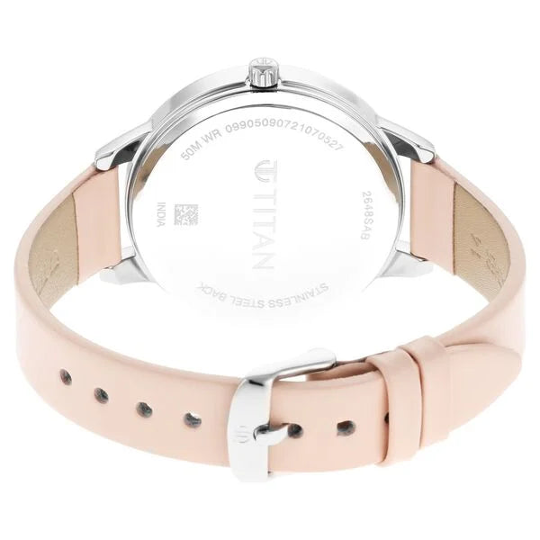 Titan Women's Precision Simplicity Watch: Silver Gradient Dial with Metal Strap NS2648SL03