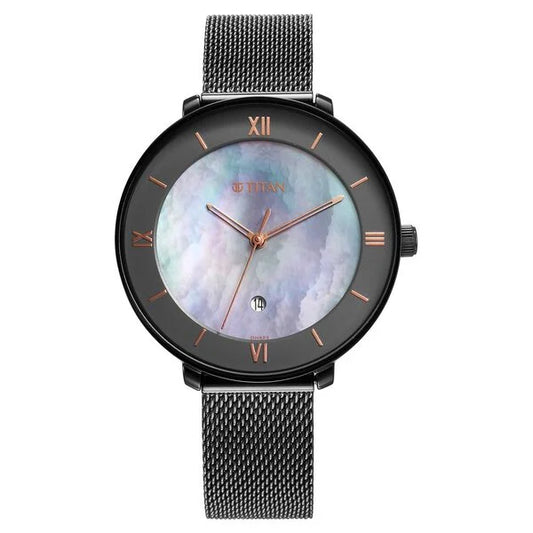 Titan Workwear Mother Of Pearl Dial Stainless Steel Strap Watch for Women nt2651qm04