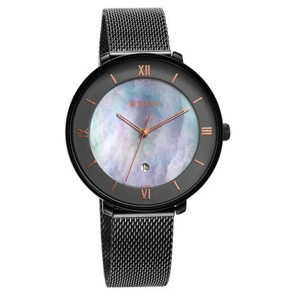 Titan Workwear Mother Of Pearl Dial Stainless Steel Strap Watch for Women nt2651qm04