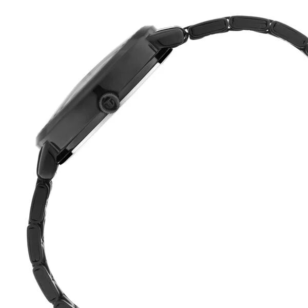 Titan Women's Regal: Roman Numeral Black Dial & Metal Strap Watch nt2652nm01