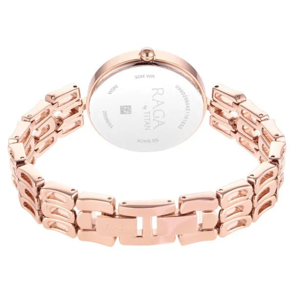 Titan Raga Chic Mother Of Pearl Dial Women Watch With Metal Strap nt2659wm01