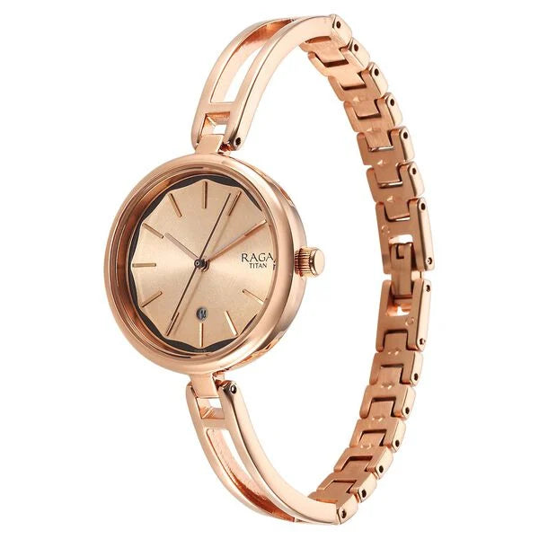 Titan Raga Viva White Dial Analog with Date Metal Strap watch for Women