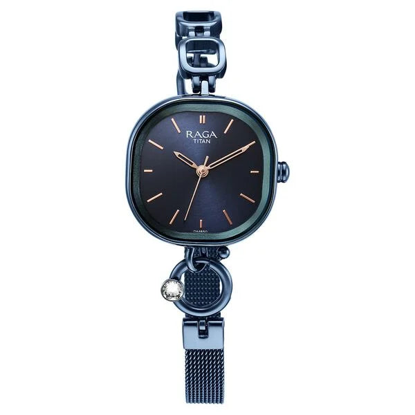 Titan Raga Delight Blue Dial Analog Metal Strap Watch for Women nt2693qm01